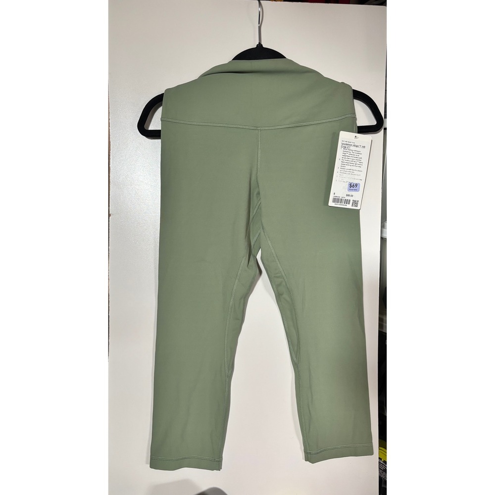 Lululemon Crop 21 Sage Green Yoga Leggings Size 8